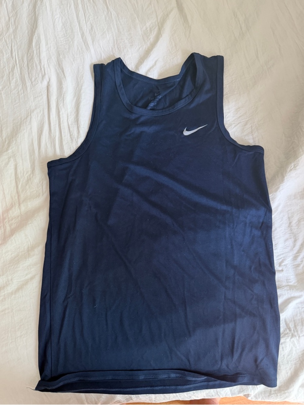 Nike Dark Blue Performance Tank with White Swoosh